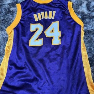 Kids Kobe Bryant Lakers Jersey Sz Small Purple and Yellow Basketball Jersey